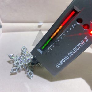 White Gold Over Silver 925 Snow Flower Flake VVS Moissanite Pendant GRA Certificated - Image 3