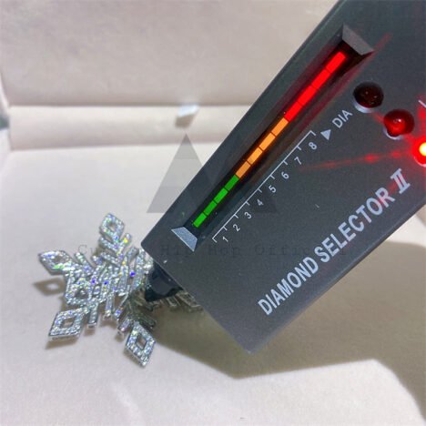 White Gold Over Silver 925 Snow Flower Flake VVS Moissanite Pendant GRA Certificated - Image 3