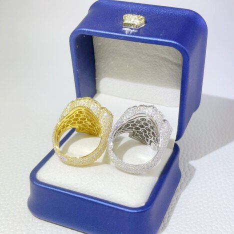 Baguette Cross Finger Ring with VVS Moissanite Diamond Iced Out - Image 3