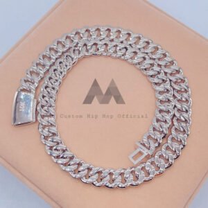 15MM Moissanite Iced Cuban Chain - Hip Hop Luxury Baguette Diamond Necklace - Image 2