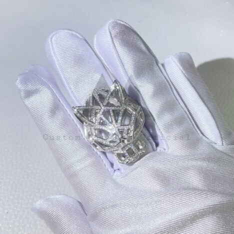 Men's Iced Out Leopard Head Ring with VVS Moissanite - Hip Hop Fashion Jewelry - Image 2
