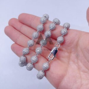 10MM Iced Out Moissanite Diamond Rosary Chain | Men's Hip Hop Jewelry - Image 2