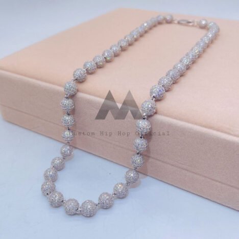 10MM Iced Out Moissanite Diamond Rosary Chain | Men's Hip Hop Jewelry - Image 3