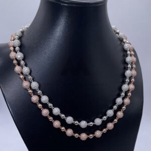 8MM Moissanite Diamond Rosary Ball Chain | Iced Out Hip Hop Bling Jewelry - Image 3