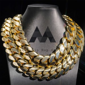 28MM-30MM Miami Cuban Link Chain | Heavy Kilo 999 Silver & 14K Gold Plated Hip Hop Jewelry