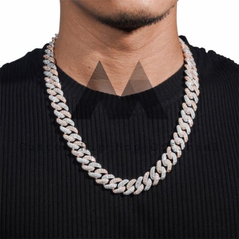 Sterling Silver Iced Out 15MM Three Rows Cuban Link Chain Moissanite Diamond Hip Hop Jewelry - Image 5