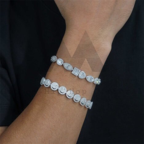 10MM Iced Out Moissanite Silver Bracelet | 925 Sterling Hip Hop Jewelry - Image 6