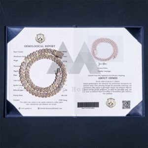 10MM Solid Rose Gold Cuban Link Chain 10K VVS Moissanite Hip Hop Jewelry - Image 2