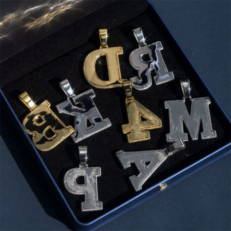 Solid Silver 2.5" Tall Custom Iced Out 3D Design Fully Iced Initial Letter Pendant Moisasnite Diamond - Image 2