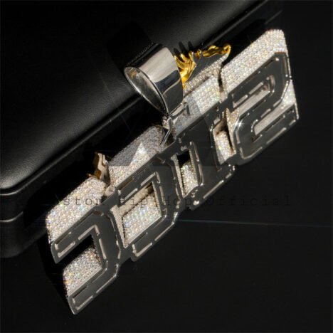 Luxury Style Iced Out Moissanite Diamond 4Inch Width Dragon 3D Iced Letter Initial Name Pendant Chain - Image 3