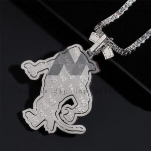 Iced Out Hip Hop Custom Made 3D Tiger Pendant With Moissanite Fit For 5MM Tennis Chain - Image 3