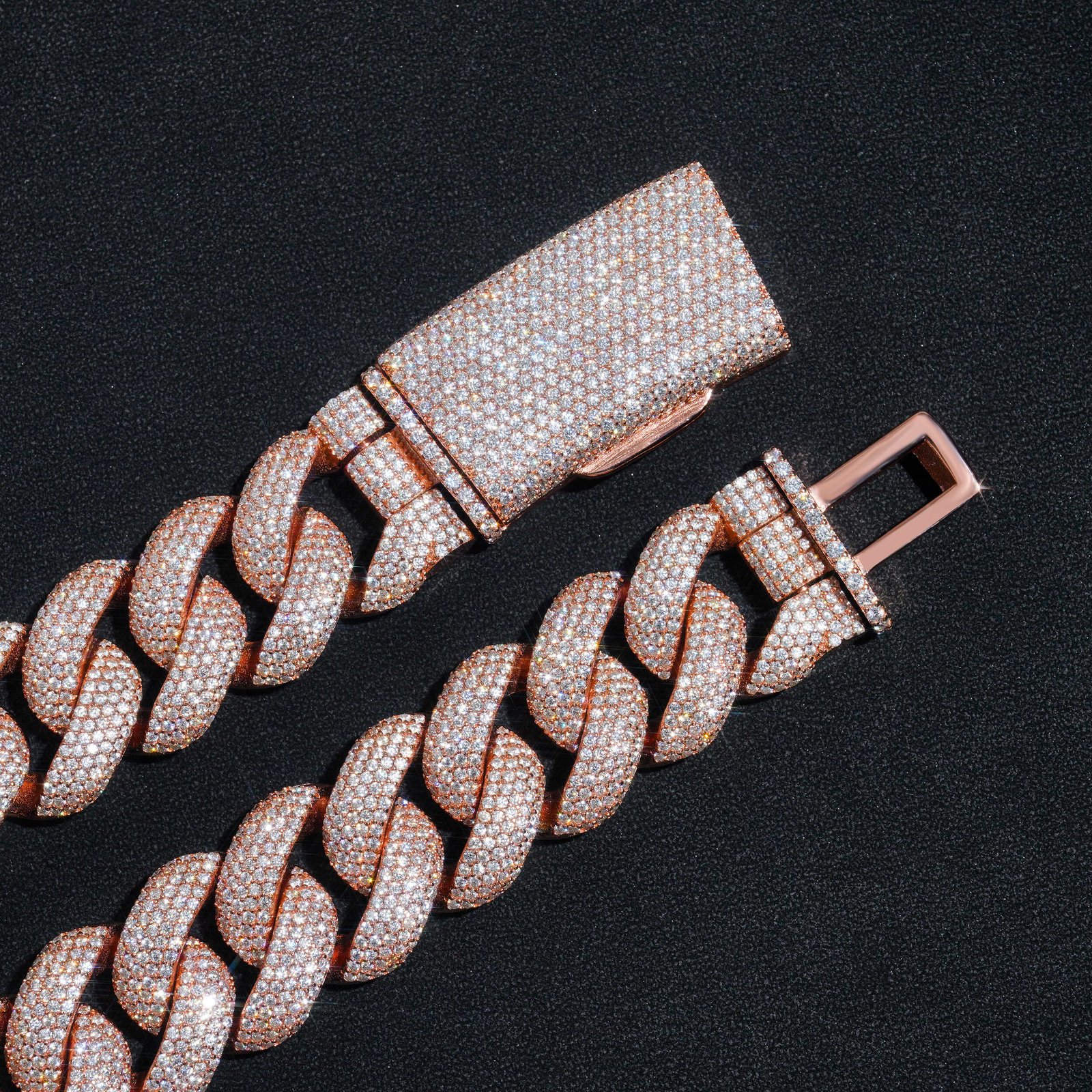 25MM Rose Gold Moissanite Cuban Chain - Iced Out Hip Hop Jewelry - Image 2