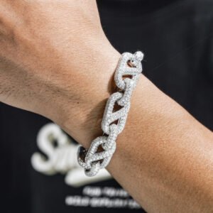 Men's 15MM Iced Out VVS Moissanite Infinity Link Hip Hop Bracelet - Image 2