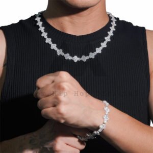 New Arrival Iced Out Hip Ho Moissanite Jewelry 13MM Silver 925 Moissanite Cross Tennis Chain - Image 2