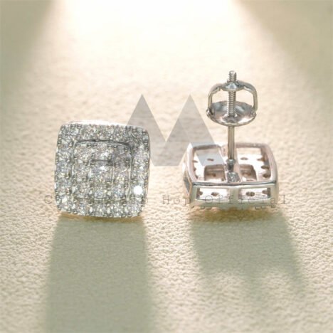 Men's VVS Moissanite Studs | Iced Out Screw Back | Hip Hop Jewelry - Image 2