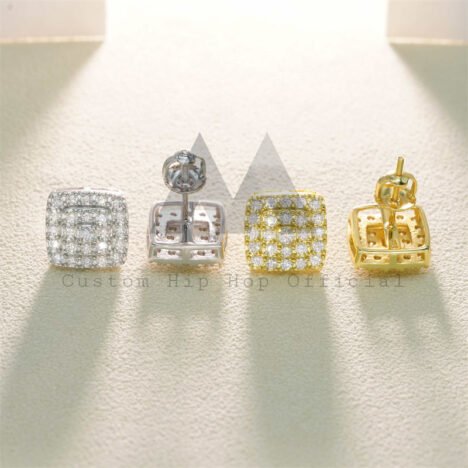 Men's VVS Moissanite Studs | Iced Out Screw Back | Hip Hop Jewelry - Image 3