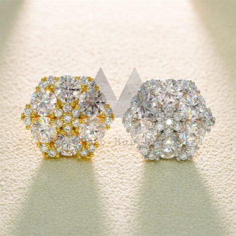 VVS Moissanite Diamond Earrings - Iced Out Hip Hop Jewelry, Screw Back