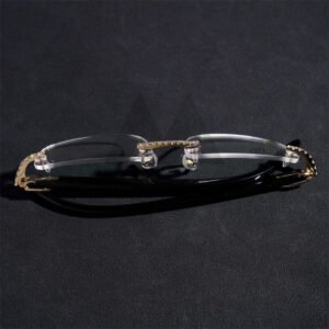 Pass Diamond Tester Iced Out 10K Real Gold VVS Moissanite Iced Out Glasses - Image 3
