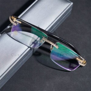Pass Diamond Tester Iced Out 10K Real Gold VVS Moissanite Iced Out Glasses - Image 4