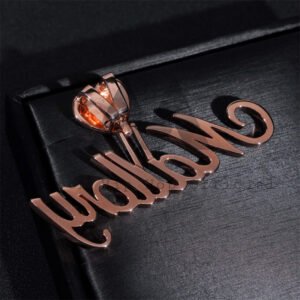 925 Silver 2.5" Width Girl Cursive Font Name Pendant With Moissanite Diamond Fit For 3MM Or 4MM Tennis Chain - Image 5