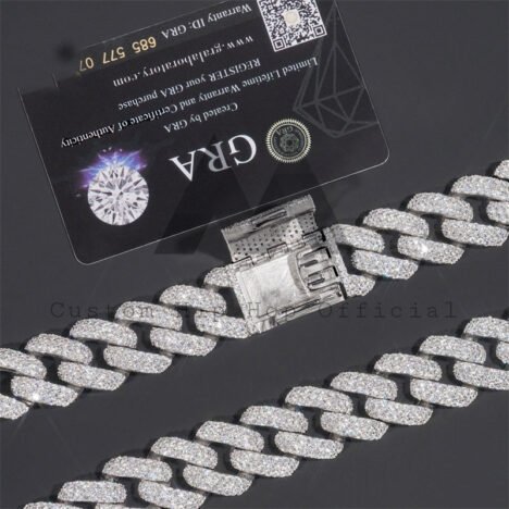 Iced Out Moissanite Cuban Chain in 925 Sterling Silver | Men's Hip Hop Jewelry - Image 5