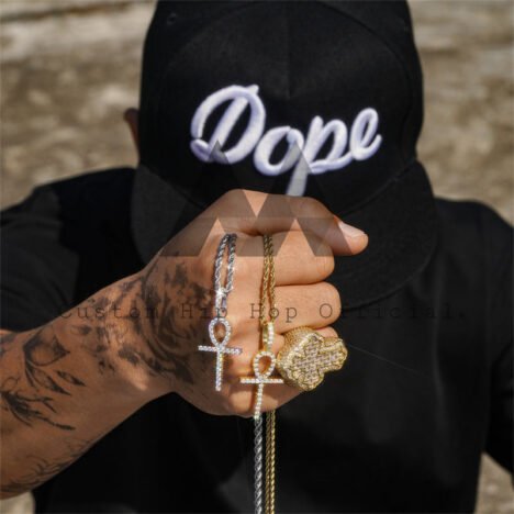 Hip Hop Iced Out Moissanite Ankh Cross Pendant Pass Diamond Tester Fit For 4mm Tennis Chain - Image 3