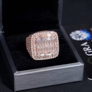925 Sterling Silver Pass Diamond Tester Men Fashion Baguette Moissanite Iced Out Hip Hop Ring - Image 3