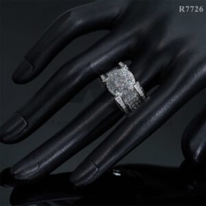 Hot Sell Solid Silver 925 Rapper Jewelry 925 Silver Iced Out Ring VVS Moissanite For Men - Image 2