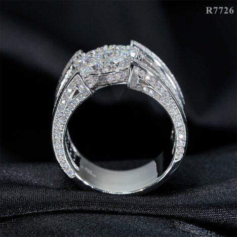 Hot Sell Solid Silver 925 Rapper Jewelry 925 Silver Iced Out Ring VVS Moissanite For Men - Image 3