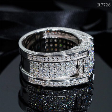 Hot Sell Solid Silver 925 Rapper Jewelry 925 Silver Iced Out Ring VVS Moissanite For Men - Image 5