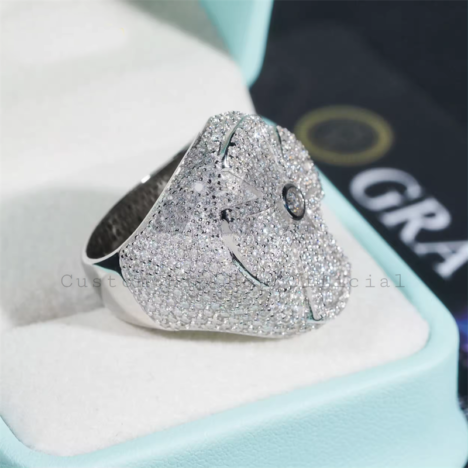 Men's 925 Sterling Silver Iced Out Moissanite Diamond Cross Ring | Hip Hop Style - Image 4