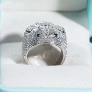 Men's 925 Sterling Silver Iced Out Moissanite Diamond Cross Ring | Hip Hop Style - Image 5