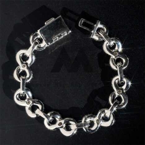 Men's 13MM Iced Out Moissanite Bracelet in 925 Sterling Silver - Image 2