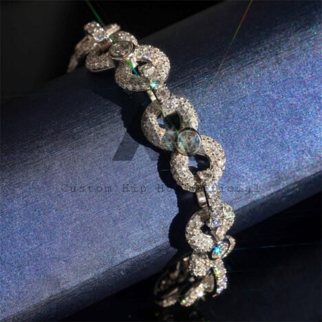 Men's 13MM Iced Out Moissanite Bracelet in 925 Sterling Silver - Image 3