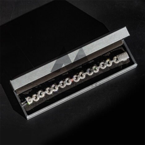 Men's 13MM Iced Out Moissanite Bracelet in 925 Sterling Silver - Image 4