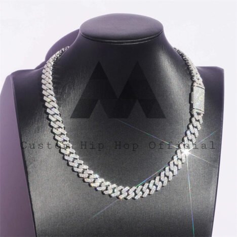 Iced Moissanite 13mm Cuban Chain | 925 Sterling Silver Hip Hop Jewelry - Image 4