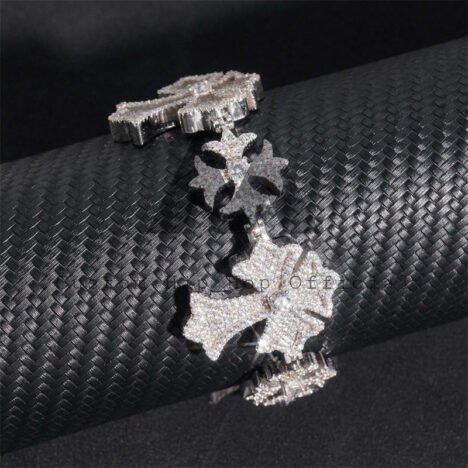 Iced Out Moissanite Tennis Bracelet White Gold Plated 925 Silver Hip Hop Jewelry - Image 2