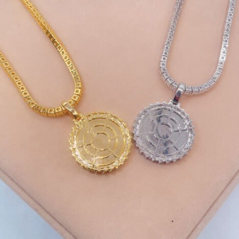 VVS Moissanite Disc Diamond Photo Memory Pendant with 3MM Tennis Chain - Image 2