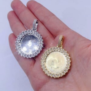 VVS Moissanite Disc Diamond Photo Memory Pendant with 3MM Tennis Chain - Image 3
