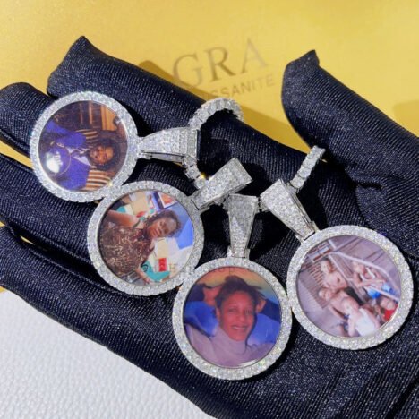 35MM VVS Moissanite Silver Picture Pendant - Hip Hop Memory Jewelry - Image 3