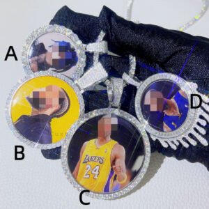 Hip Hop Moissanite Diamond Memory Pendant for 4MM Tennis Chain - Image 2