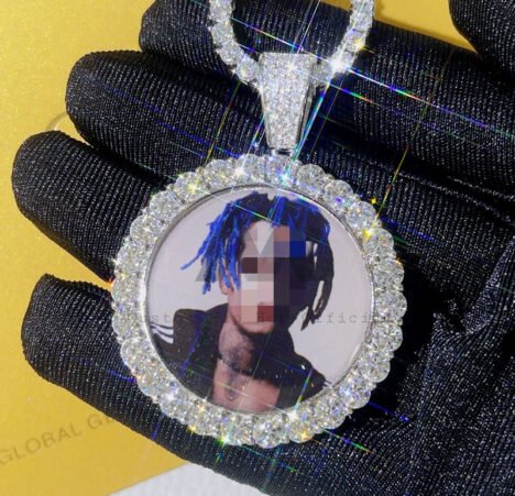 Hip Hop Moissanite Diamond Memory Pendant for 4MM Tennis Chain - Image 4