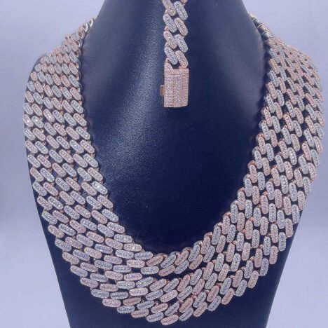Men's 13MM Moissanite Cuban Link Chain - Hip Hop Jewelry, Three Stone Design