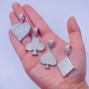 Pass Diamond Tester VVS Moissanite Poker Card Symbol Pendant - Image 2
