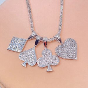 Pass Diamond Tester VVS Moissanite Poker Card Symbol Pendant - Image 3