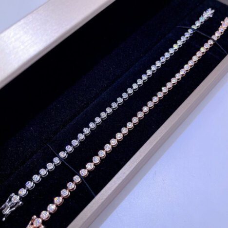3MM 4MM VVS Moissanite Tennis Bracelet in Silver, White Gold, Rose Gold - Hip Hop Jewelry - Image 3