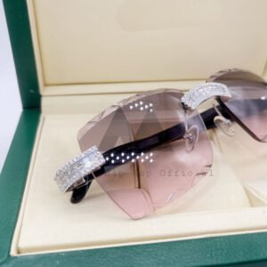 10k solid gold hip hop iced out glasses with vvs baguette moissanite diamond - Image 3