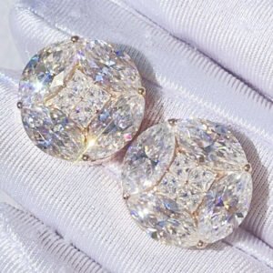Luxury 18MM Moissanite Diamond Flower Earrings, VVS Clarity, Screw Back - Image 2