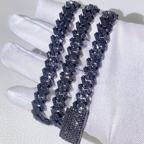 10MM Black Moissanite Cuban Chain Pass Diamond Tester Hip Hop - Image 3