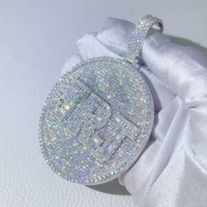 Custom Moissanite Diamond Baguette Name Pendant 2.5-3" for 13MM Cuban Chain - Hip Hop Jewelry" - Image 2